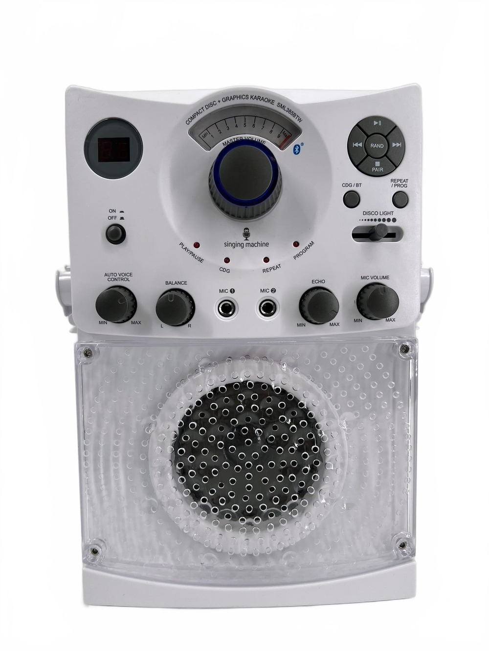 Singing Machine White Karaoke Kit | Kids OS Size Includes Microphones